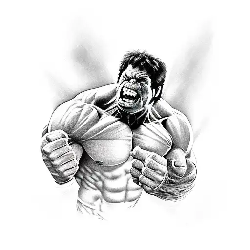 the incredible hulk black and gray avengers tattoo design idea