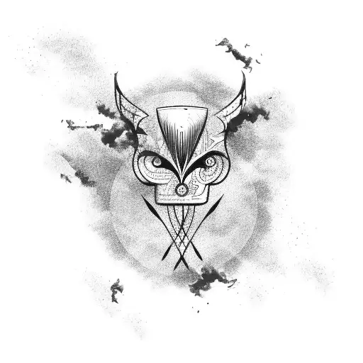 wind and clouds tattoo design idea