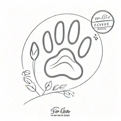 A dog paw print with name Ben tattoo design idea