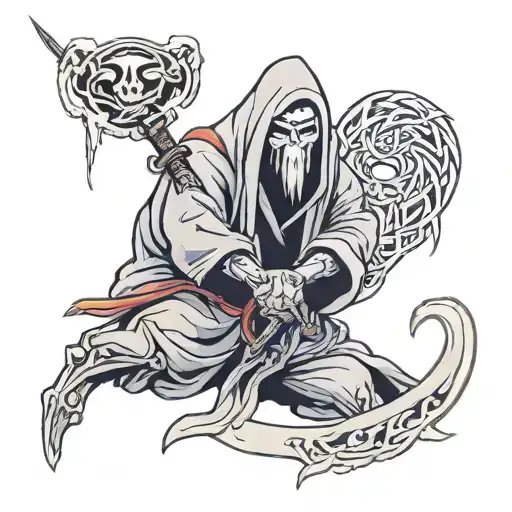 death reaper seal and Jiraiya tattoo design idea