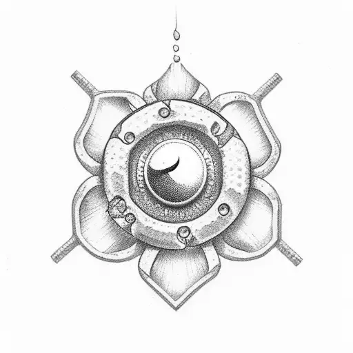 Deep sea scuba diver carpenter's hammer Poppy flower 59 and 23 tattoo design idea