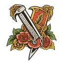 razor blade tattoo design idea