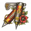 razor blade tattoo design idea