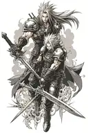 cloud strife and sephiroth tattoo design idea