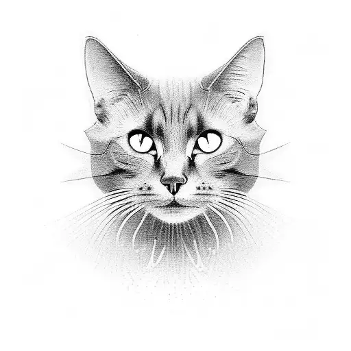 black Cat in a box  tattoo design idea