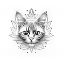 black Cat in a box  tattoo design idea