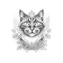 black Cat in a box  tattoo design idea