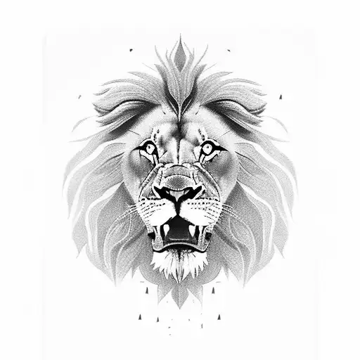 lion and cards tattoo design idea
