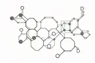 dopamine chemical structure with small details of music and nature elements focus on the dopamine structure tattoo design idea