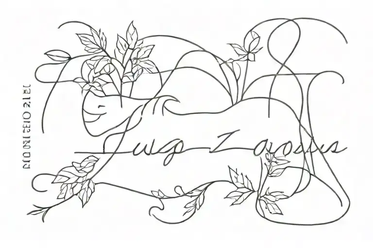 create a male tattoo with the name Luiza and the date of birth 04/23/2024 tattoo design idea