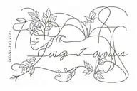 create a male tattoo with the name Luiza and the date of birth 04/23/2024 tattoo design idea