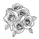 rose with name stem tattoo design idea