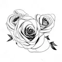 rose with name stem tattoo design idea