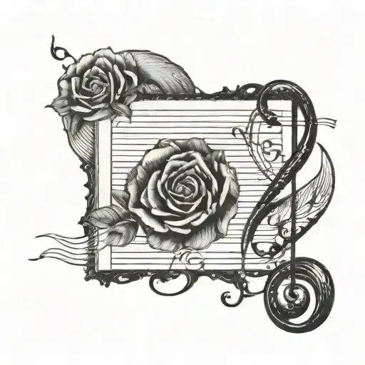 Diana with music note tattoo design idea