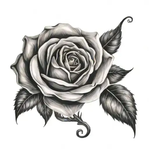 rose music note tattoo design idea