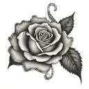 rose music note tattoo design idea