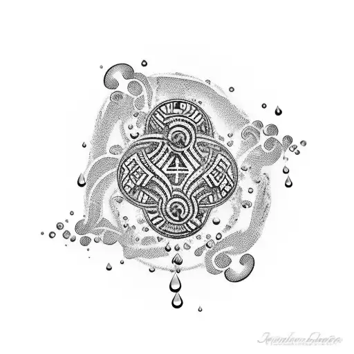 water droplets reflecting in a lake tattoo design idea