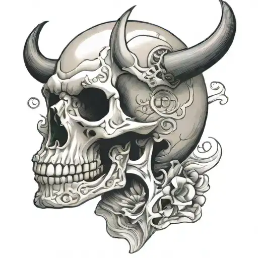 jaw bone tattoo design idea