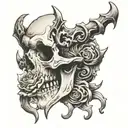 jaw bone tattoo design idea