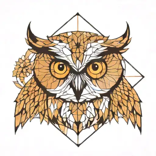 owl geometric design incorporating tattoo design idea
