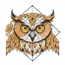 owl geometric design incorporating tattoo design idea