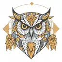 owl geometric design incorporating tattoo design idea
