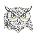 owl geometric design incorporating tattoo design idea