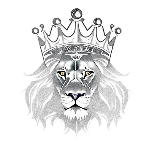 A majestic lion with a crown, representing the King and Messiah, which are your favorite things tattoo design idea