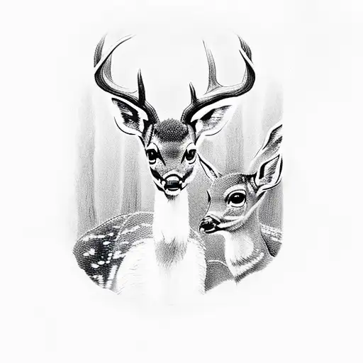 baby deer with messiah king and chris tattoo design idea