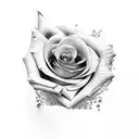 Rose with roman numerals tattoo design idea