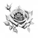 Roses with roman numerals tattoo design idea