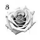Roses with roman numerals tattoo design idea