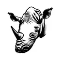rhino and flower  tattoo design idea