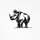 rhino and flower  tattoo design idea