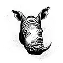 rhino and flower  tattoo design idea