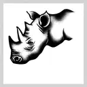 rhino and flower  tattoo design idea