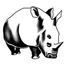 deep thought rhinoceros  tattoo design idea