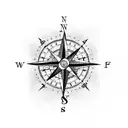 compass with arrows around it tattoo design idea
