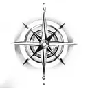 compass with arrows around it tattoo design idea