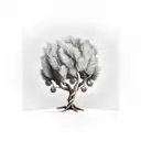 olive tree in hexagonal frame tattoo design idea