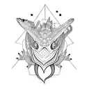 shadow of a lizard against a background of stars and smoke tattoo design idea