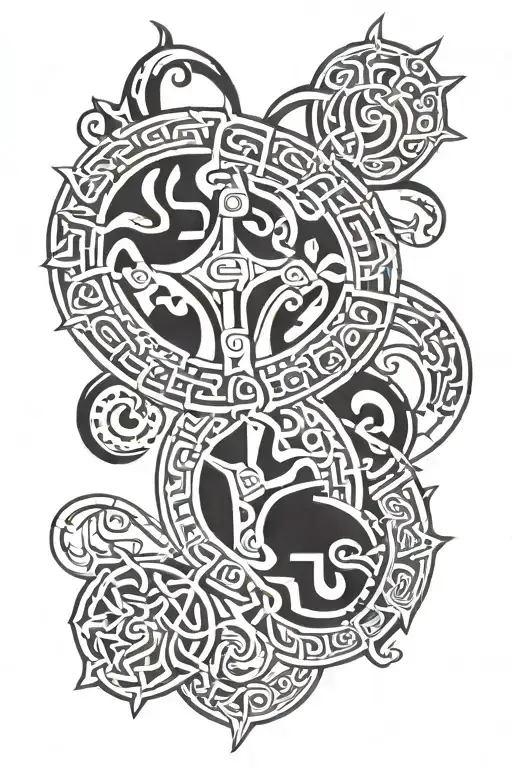50% celtic 30% eastern european 10% british 2% viking 2% Jewish 2% iberian make a tattoo to sympolize this tattoo design idea