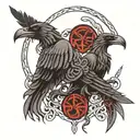 2 Celtic Ravens tattoo design idea