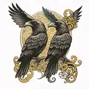 2 Celtic Ravens tattoo design idea
