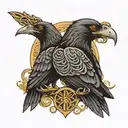 2 Celtic Ravens tattoo design idea