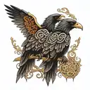 2 Celtic Ravens tattoo design idea