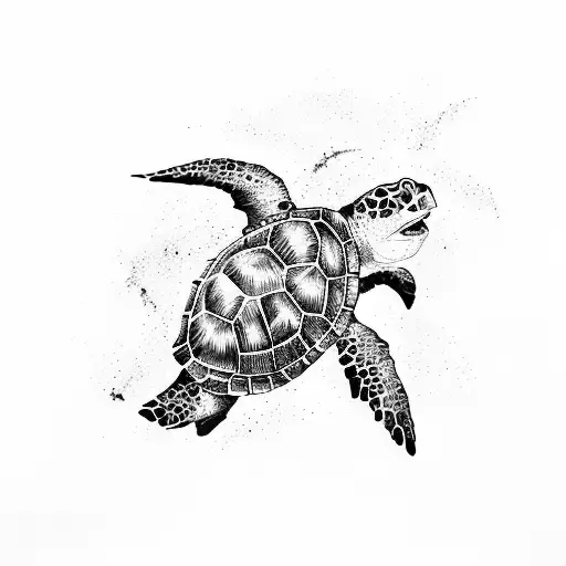 sea turtle 2 hammerhead sharks tattoo design idea