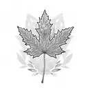 Olive branch with maple leaf and peonies coming out of it tattoo design idea