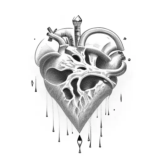Crying Heart tattoo design idea