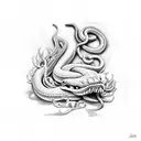 serpiente con orquideas tattoo design idea